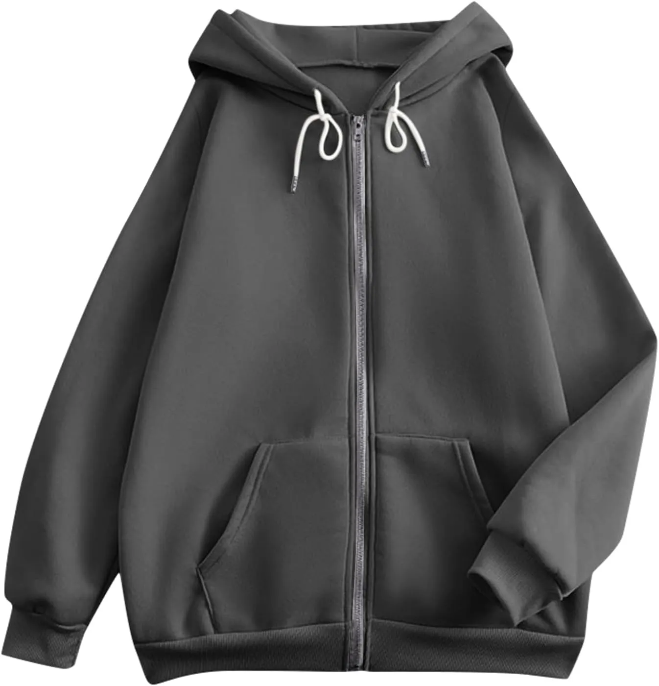 2025 Us Women'S Lightweight Casual Hooded Sweatshirts With Long Sleeves Pockets And Secure Zip Closure Oversized Thin Jacket