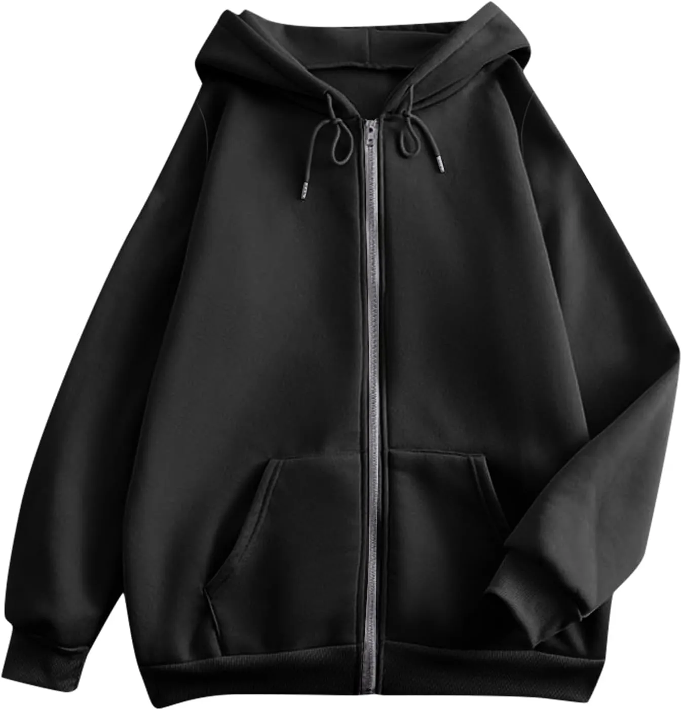 2025 Us Women'S Lightweight Casual Hooded Sweatshirts With Long Sleeves Pockets And Secure Zip Closure Oversized Thin Jacket