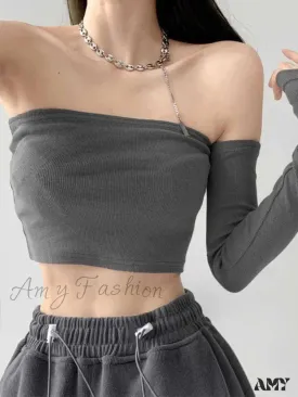 AMY FASHION - Streetwear Sexy Camis Tube Summer Skinny Harajuku Crop Top