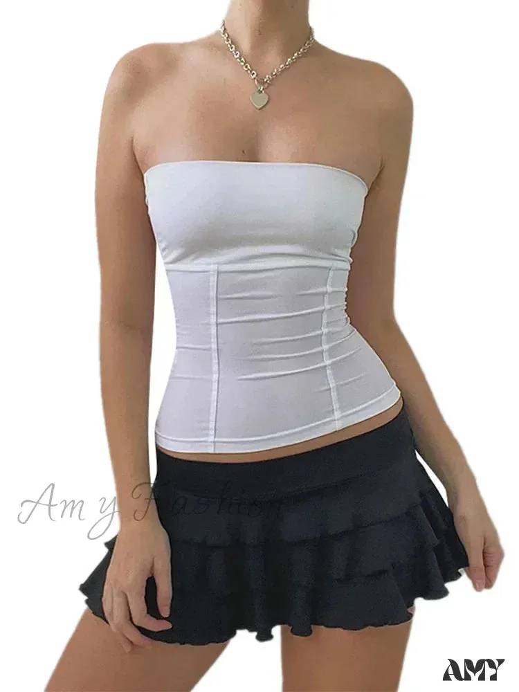 AMY - Summer Strapless Corset Tops Off Shoulder Sexy Bustier Crop Top