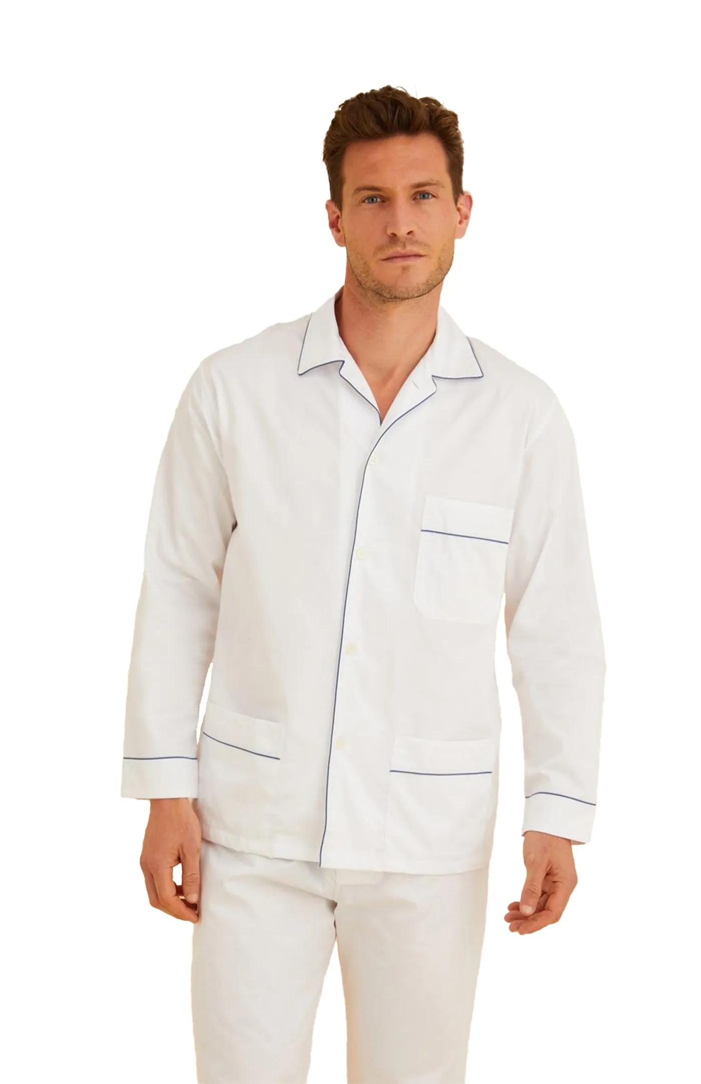 Arctic Frost with blue detail | Loungewear Set | 100% Cotton