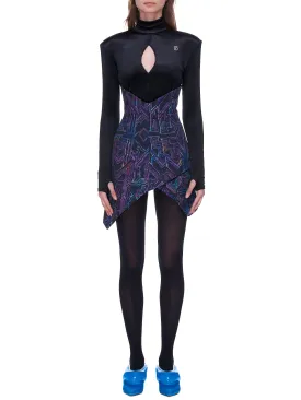 Asymmetrical Corset Skirt (21SSK003-BLACK)