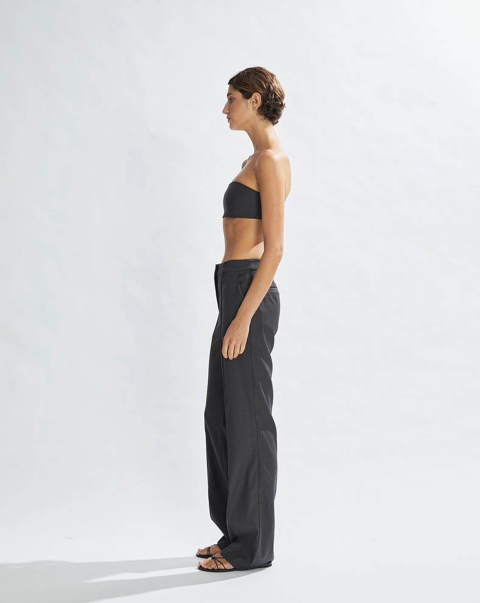 Benny Trousers Dark Grey Cropped