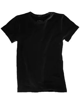 Black Cotton Jersey Crewneck Tee