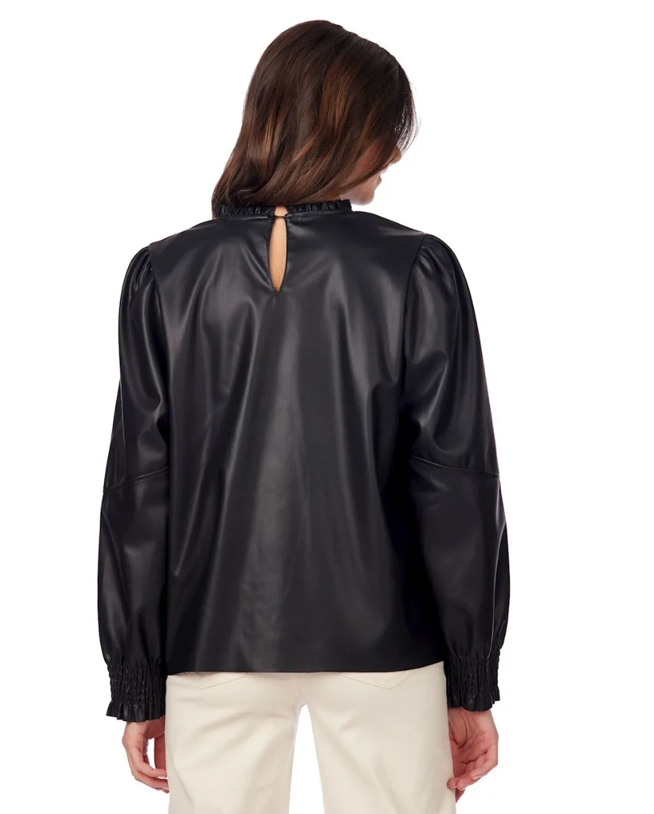 BLACK PUTNAM LEATHER TOP BY MUD PIE