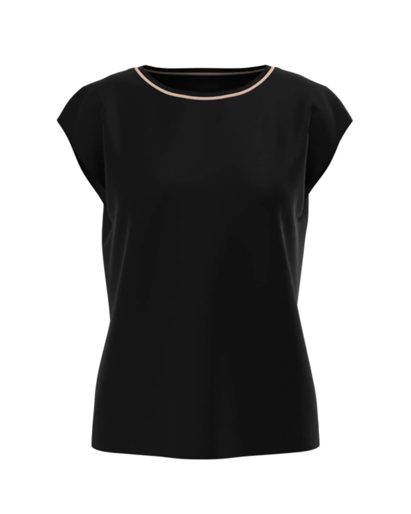 Cap Sleeve Tee with Pipe Trim