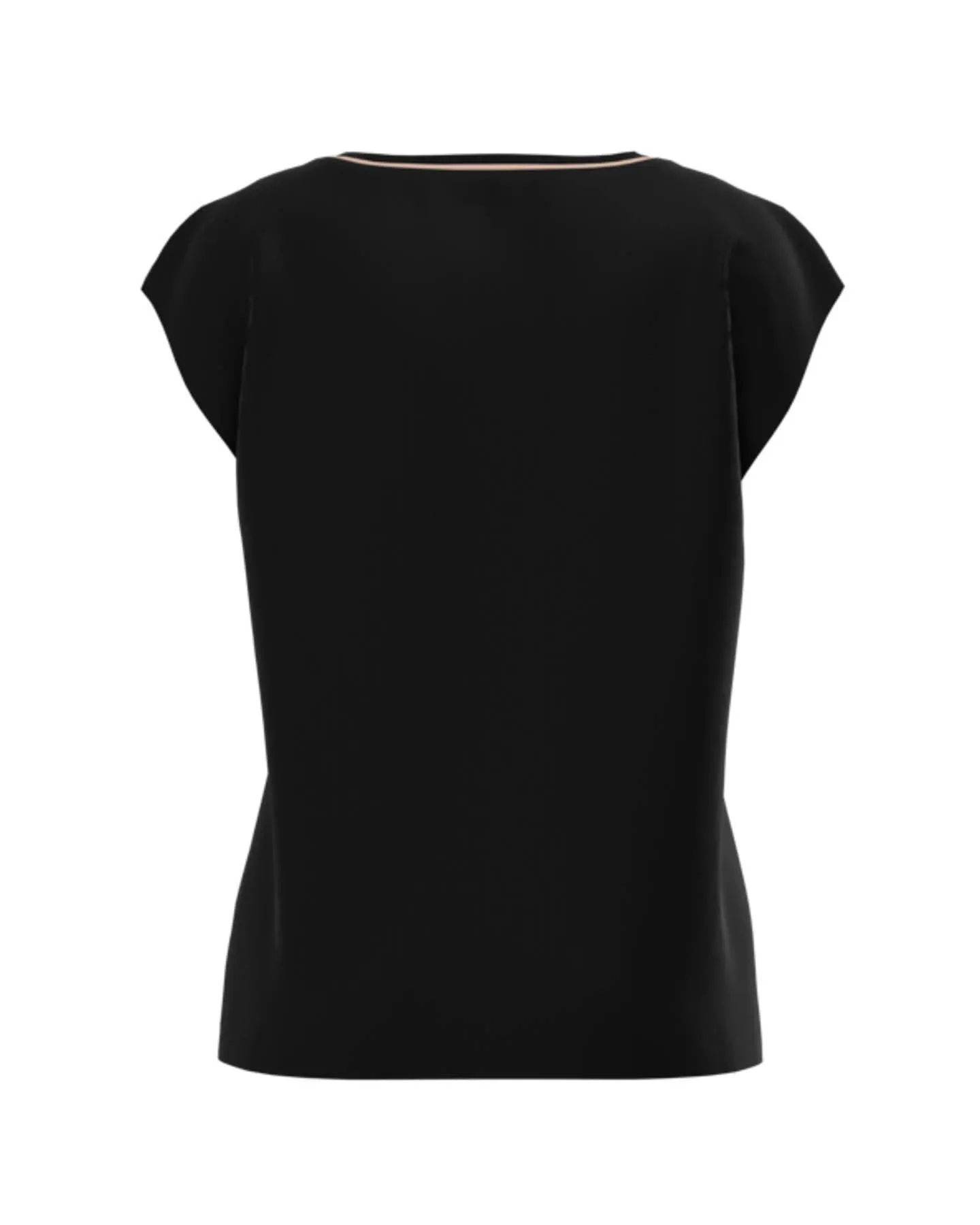 Cap Sleeve Tee with Pipe Trim