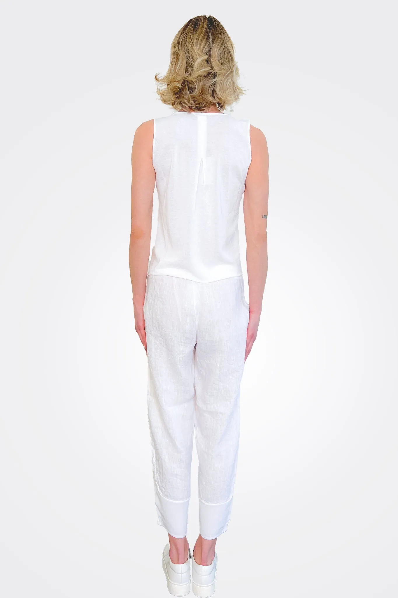 Cropped Ankle Trousers - White