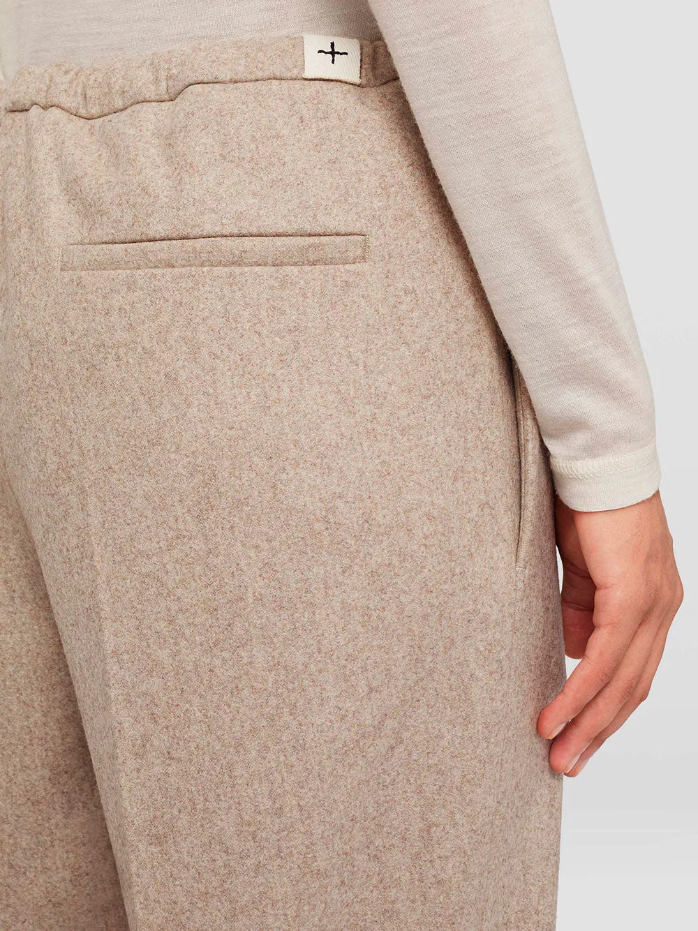 Cropped virgin wool trousers