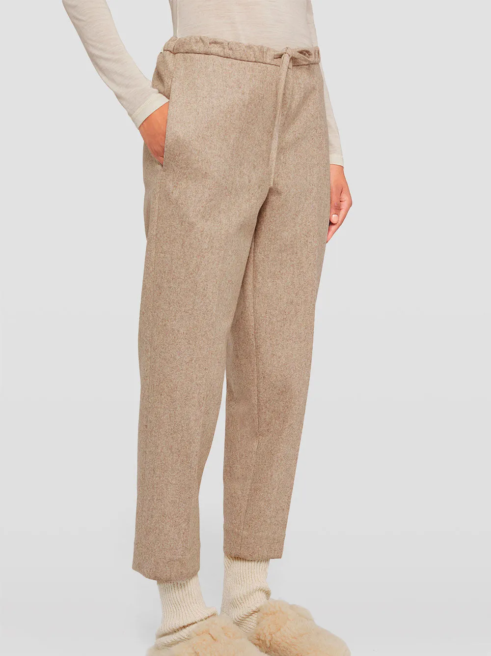 Cropped virgin wool trousers