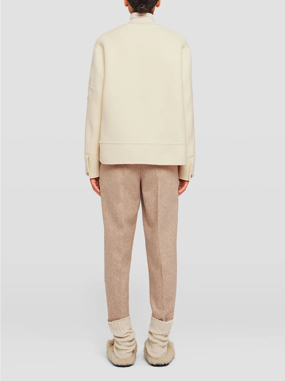 Cropped virgin wool trousers