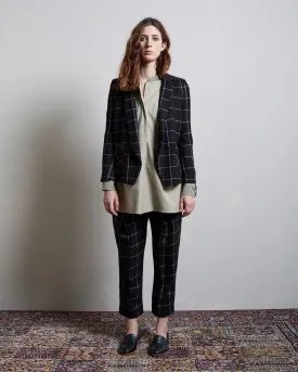Cropped Windowpane Trousers