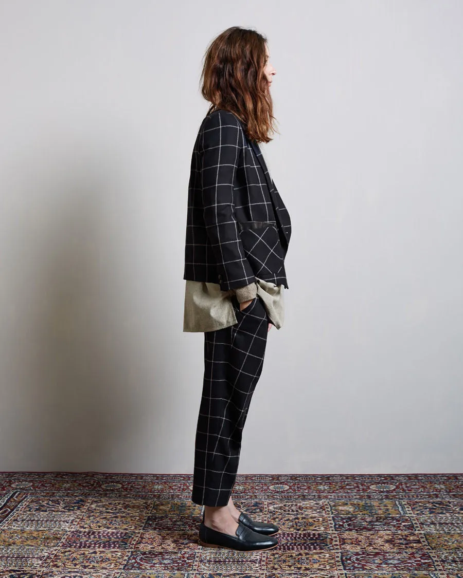 Cropped Windowpane Trousers