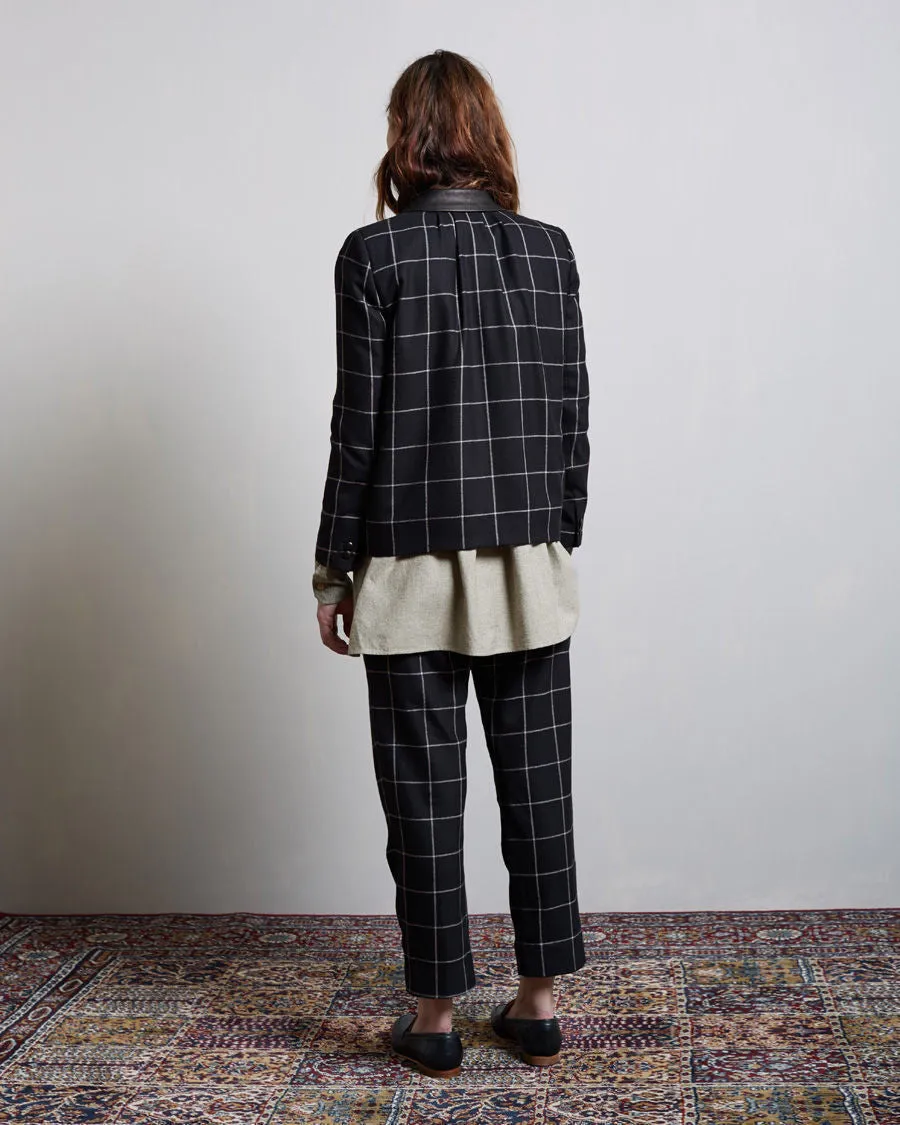 Cropped Windowpane Trousers