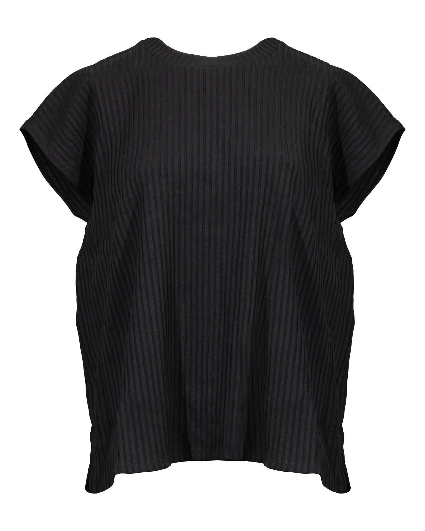 Eileen Fisher Textured Stretch Rib Crew Neck Top