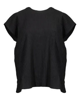 Eileen Fisher Textured Stretch Rib Crew Neck Top