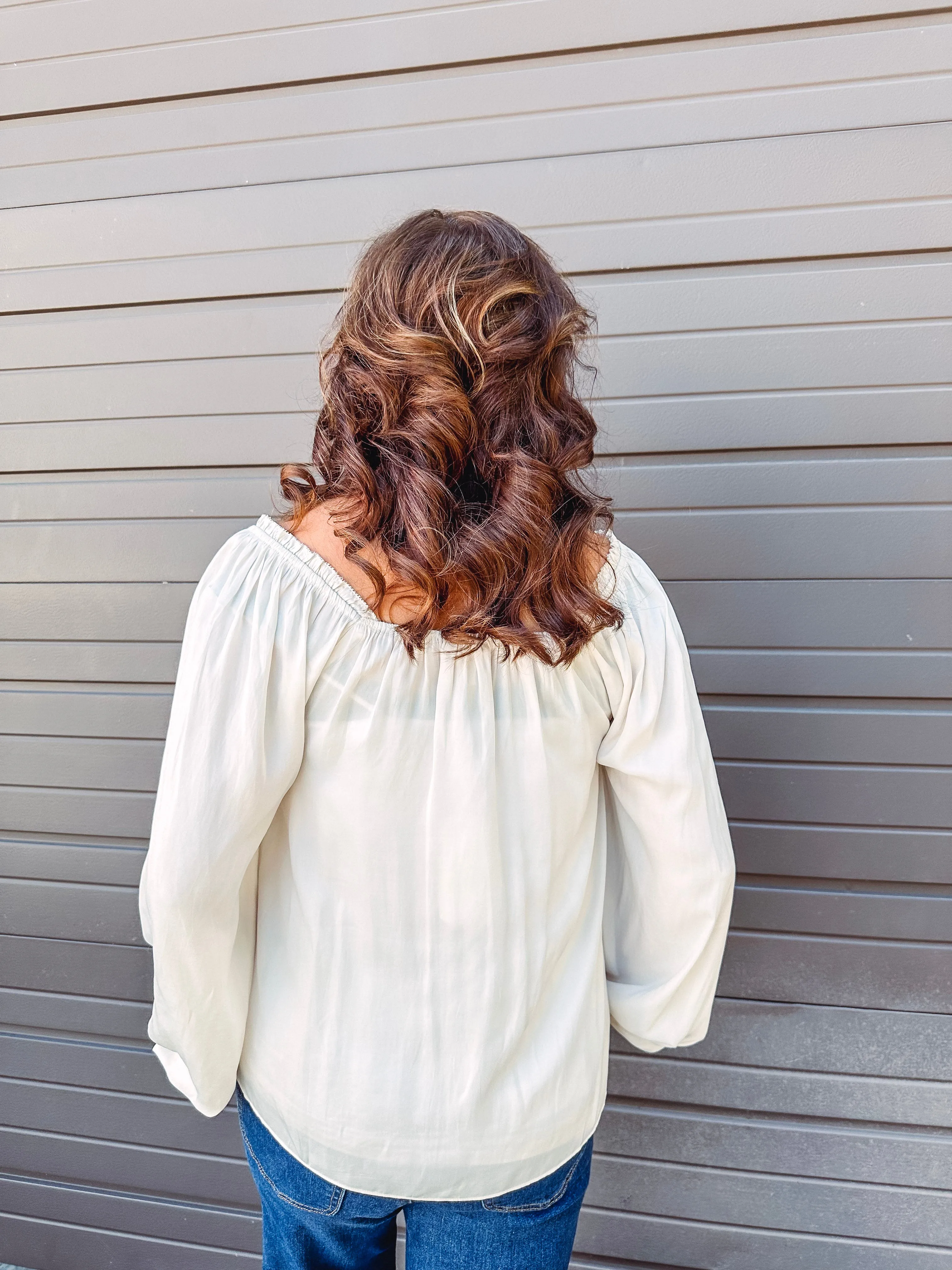 Ethereal Glow Hand Smocked Satin Top