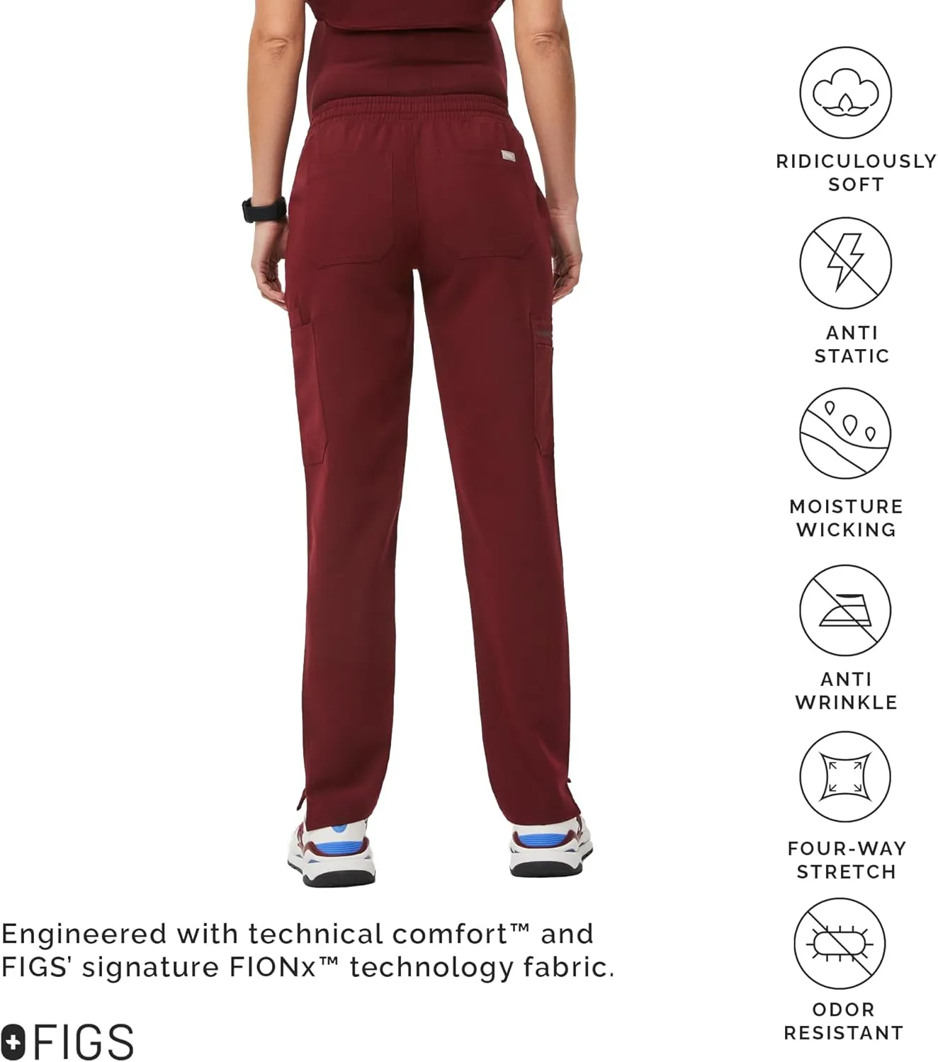 FIGS YOLA Skinny Maternity Scrub Pants for Women  11 Pockets, 4-Way Stretch, Anti-Wrinkle Women Scrub Bottoms