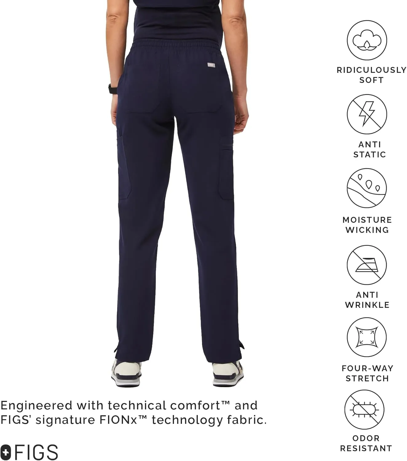 FIGS YOLA Skinny Maternity Scrub Pants for Women  11 Pockets, 4-Way Stretch, Anti-Wrinkle Women Scrub Bottoms