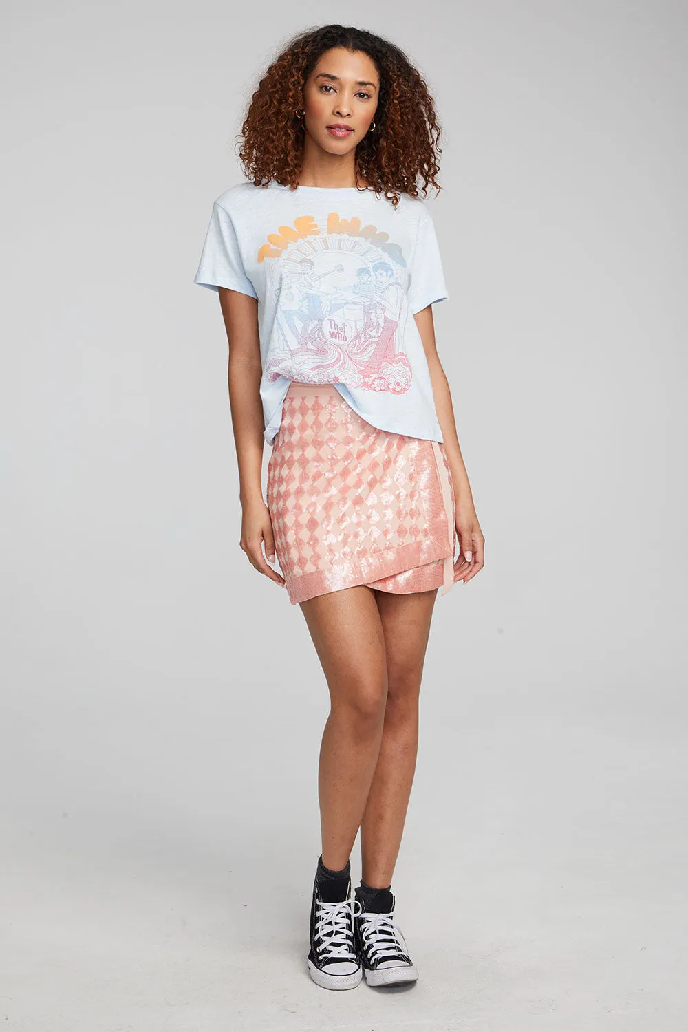 Gramercy Wrap Skirt Embellished Check