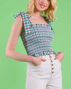 Green Plaid Frankie Top