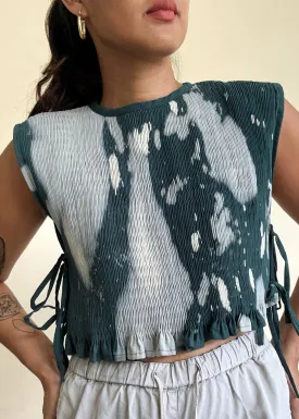 helen bib, reverse dyed - green