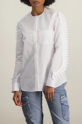 Iconic ruffle cotton popline shirt