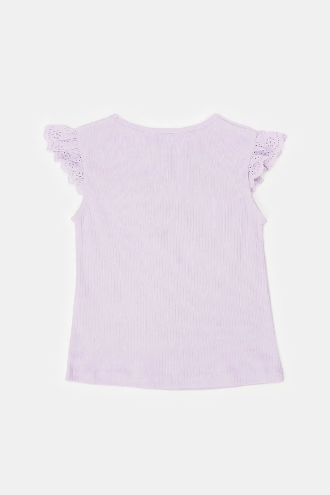 Infant Girls Lilac Embroidered T-Shirt