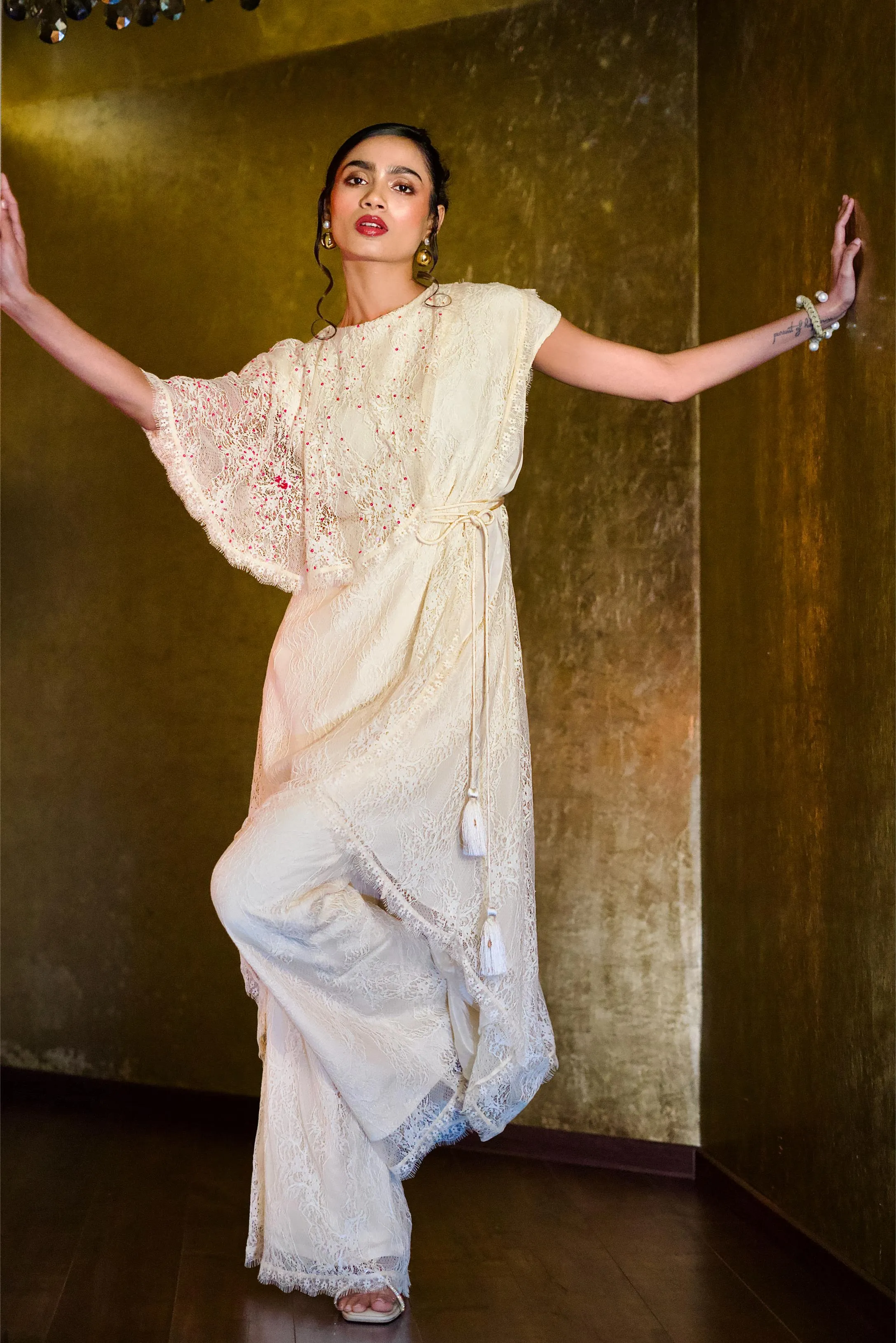 IVORY WRAP TUNIC