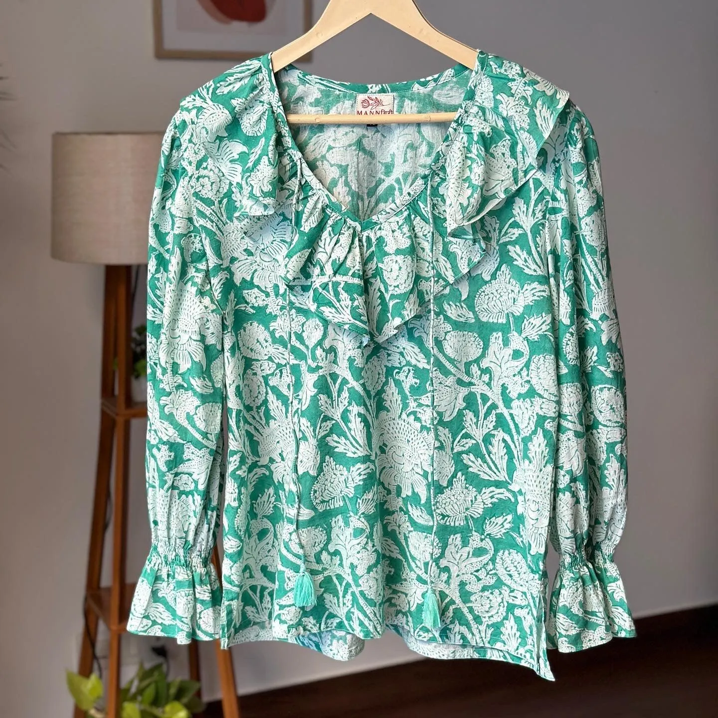 Jade Green Floral Top
