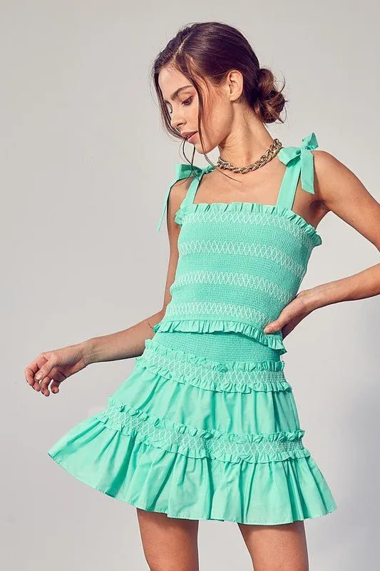 Jade Smocked Top