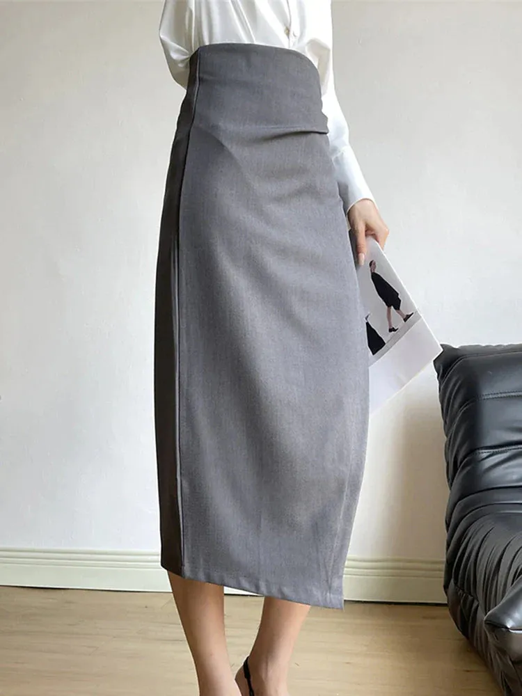 KittenAlarm - Amari High Waist Ruched Detail Wrap Hem Skirt