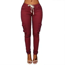 LINGMIN Women's Casaul Stretchy Pull-on Waist Skinny Solid Color Slim Leg Leggings Pants
