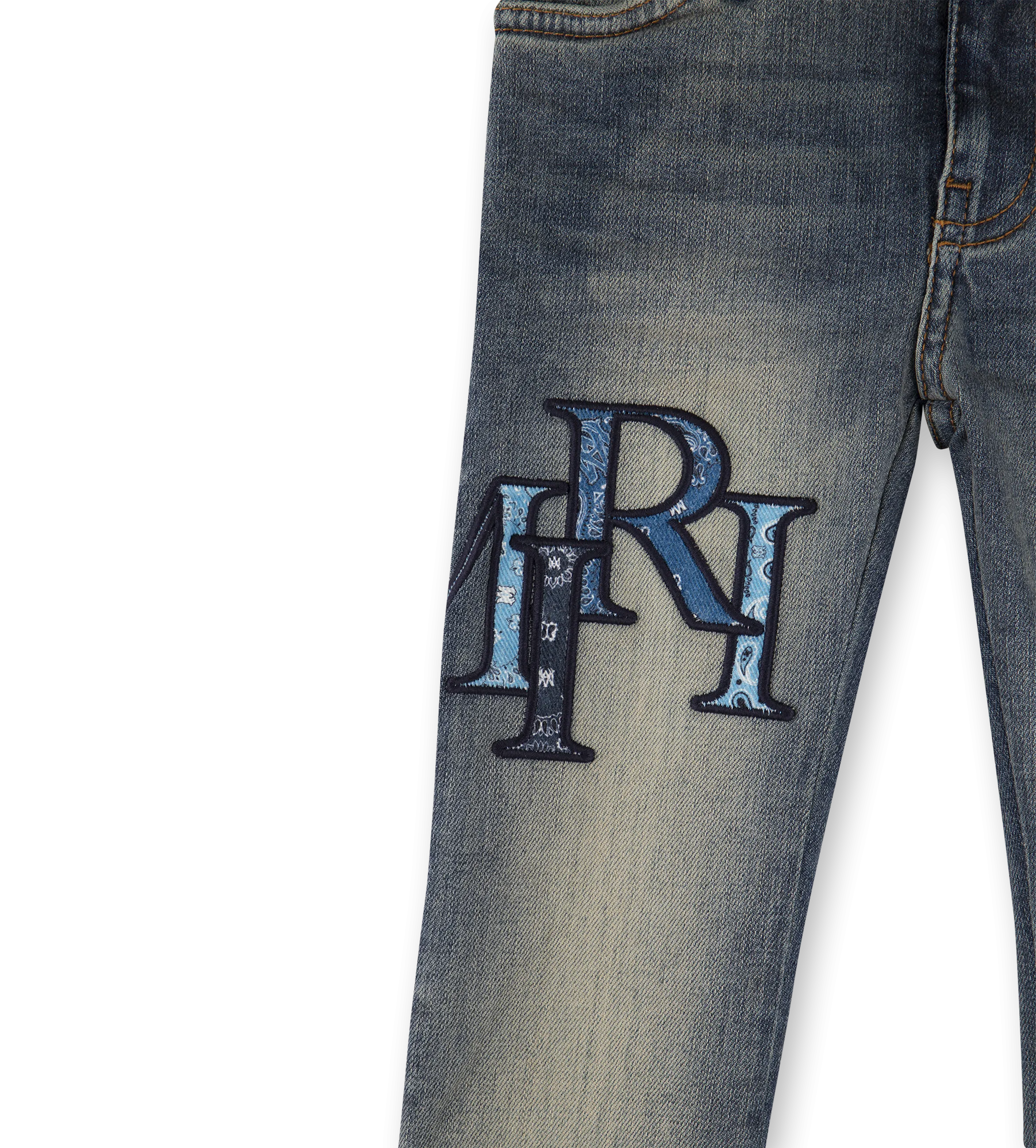 Logo-Appliqué Skinny Jeans Antique Indigo