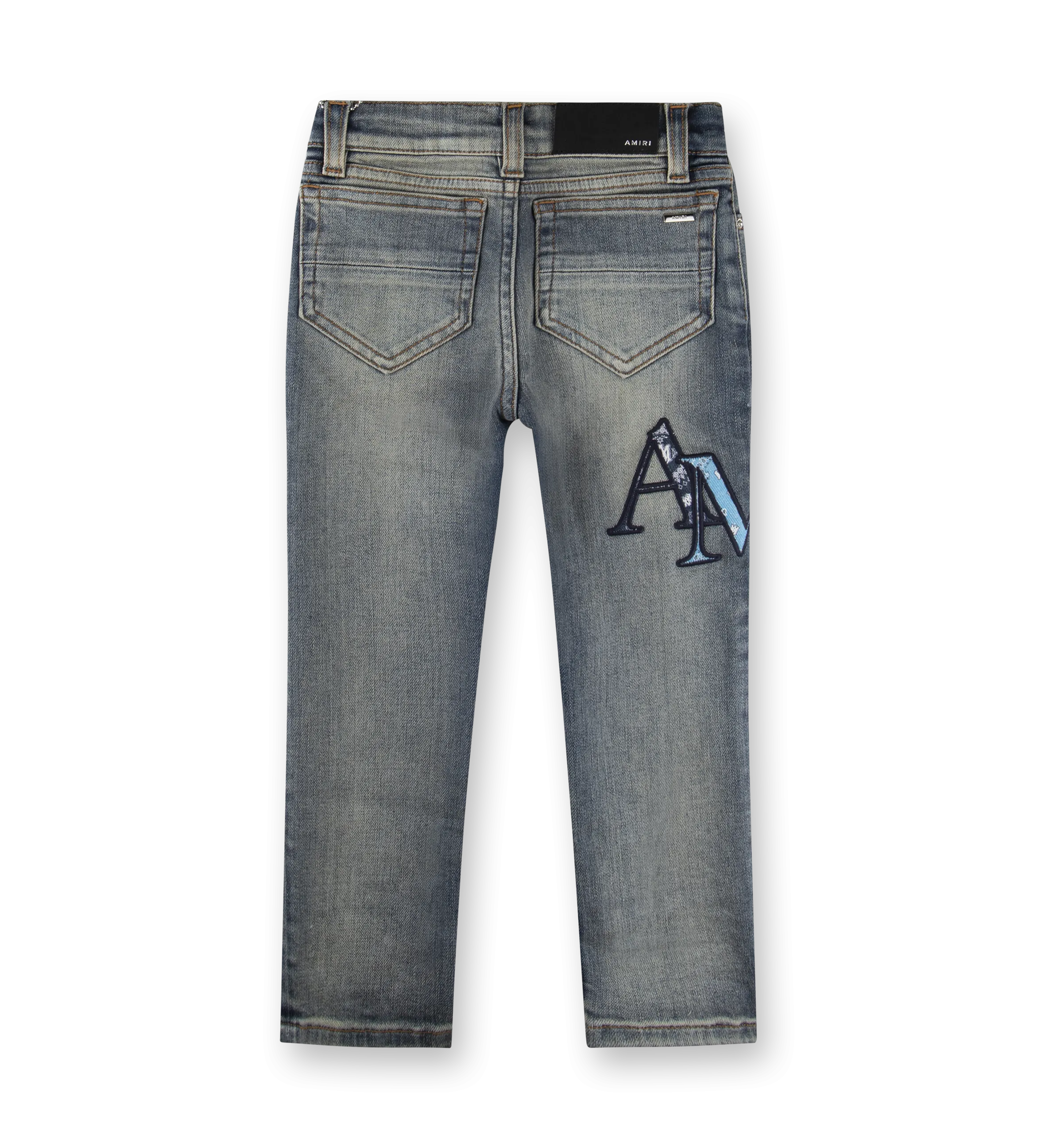 Logo-Appliqué Skinny Jeans Antique Indigo