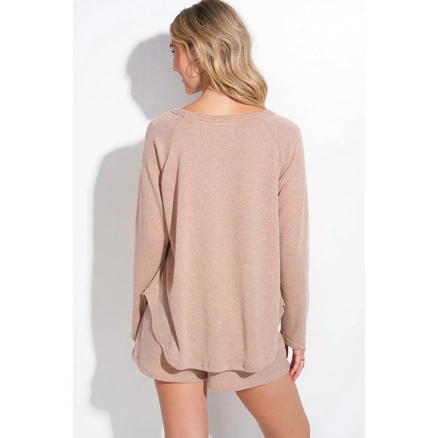 Love Sequin Lounge Set  Taupe