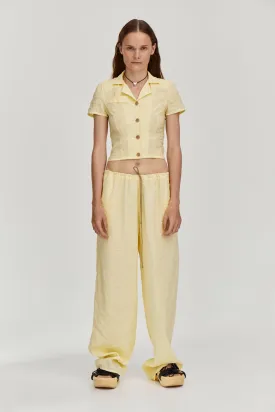 Low waist trousers - Yellow