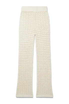 Lucy Crocheted Cotton Straight-leg Pants