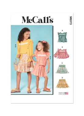 M8373 CHILDREN'S AND GIRLS' TOP AND SKIRT