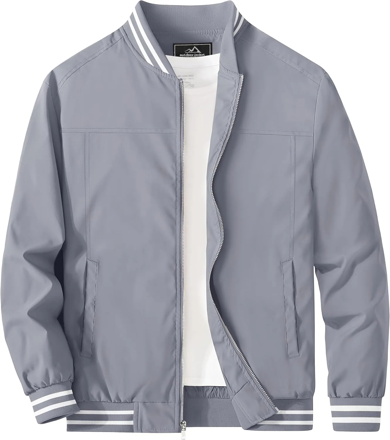MAGCOMSEN Men's Jacket Lightweight Bomber Jacket Zip Up Windbreaker Casual Spring Fall Jackets with Pockets