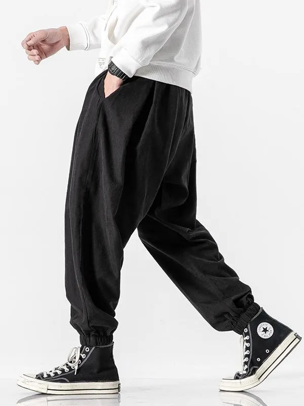 Men's Black Wide-leg Bloomers