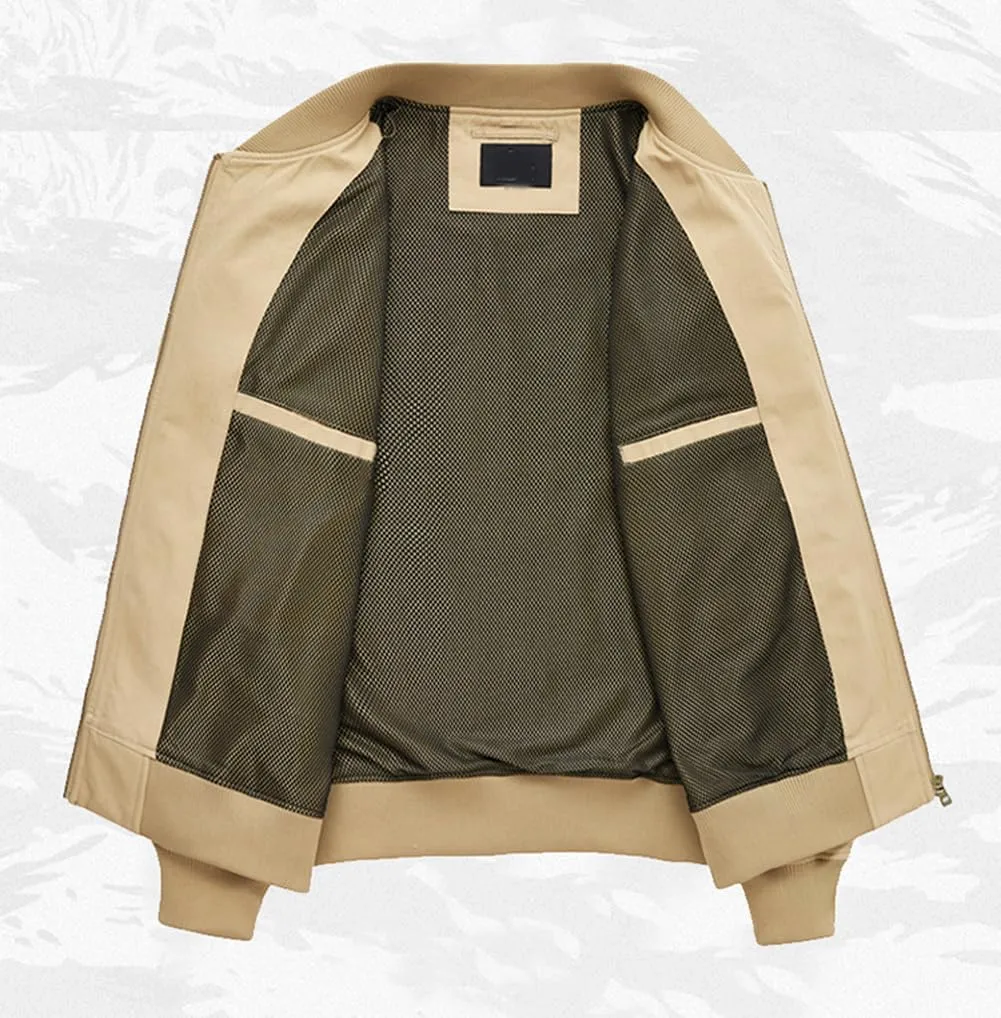 Mens Bomber Jackets Fall Winter Cotton Zip Up Army Lightweight Vintage MA-1 Windbreaker Military Flight Jacket