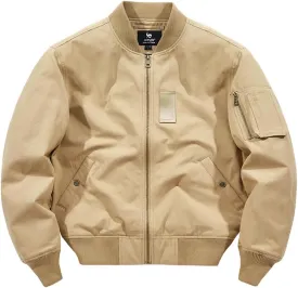 Mens Bomber Jackets Fall Winter Cotton Zip Up Army Lightweight Vintage MA-1 Windbreaker Military Flight Jacket