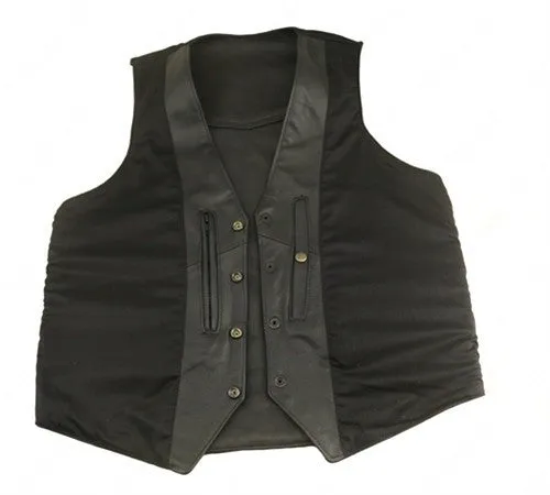 Men's Made in USA Black, Brown, Distressed Brown Naked Leather Basic Motorcycle Vest Leather Lined Gun Pockets