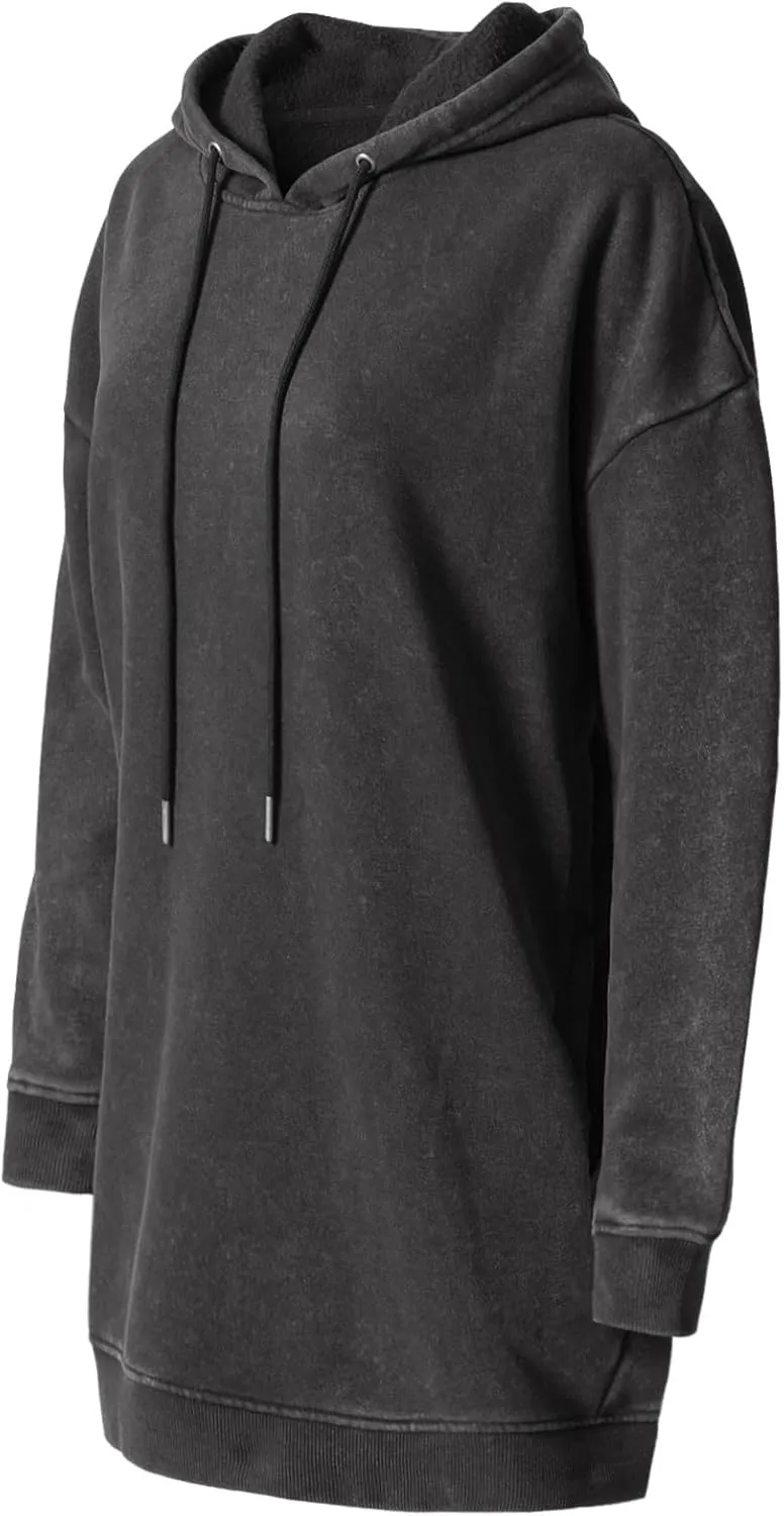MixMatchy Women's Casual Long Sleeve Fleece Hoodie Fall Sweatshirts Hooded Pullover Tunic