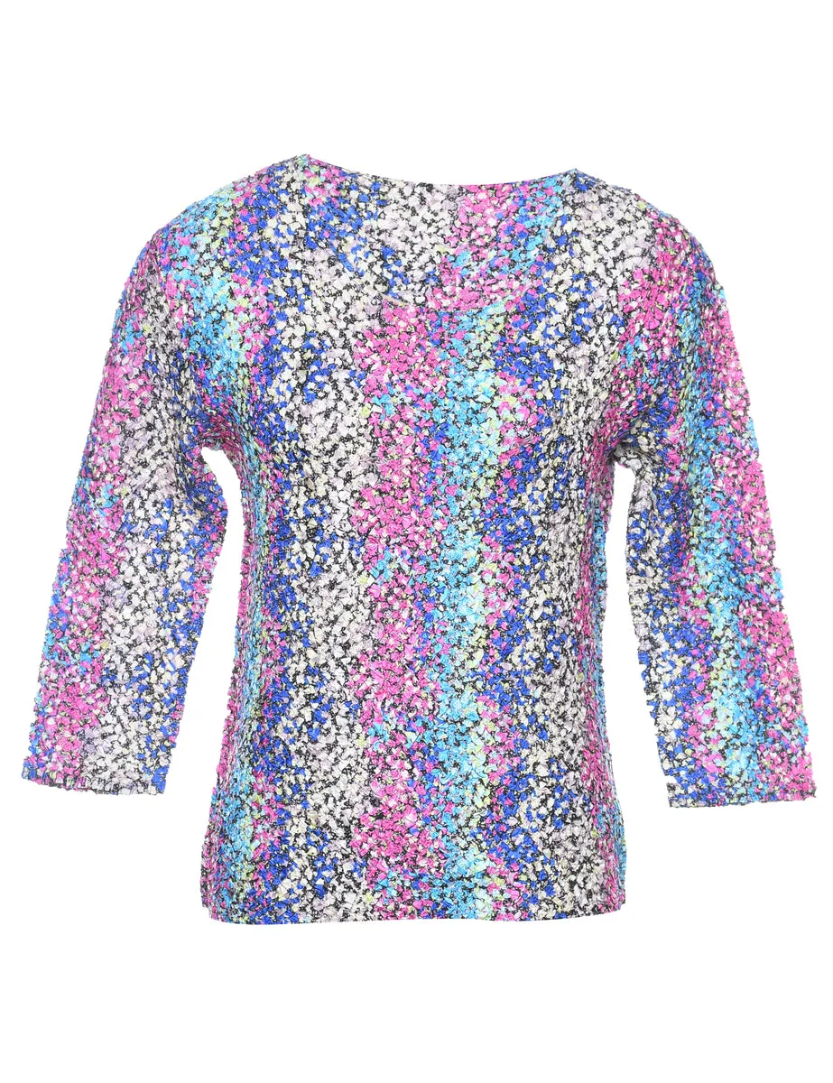 Multi-colour Y2K Abstract Design Top - M