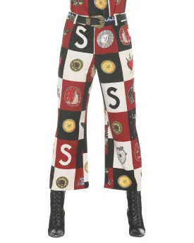 Multi-print crop trousers