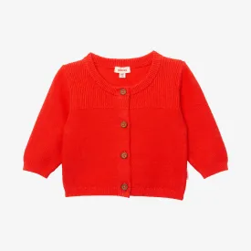 Newborn orange knitted cardigan