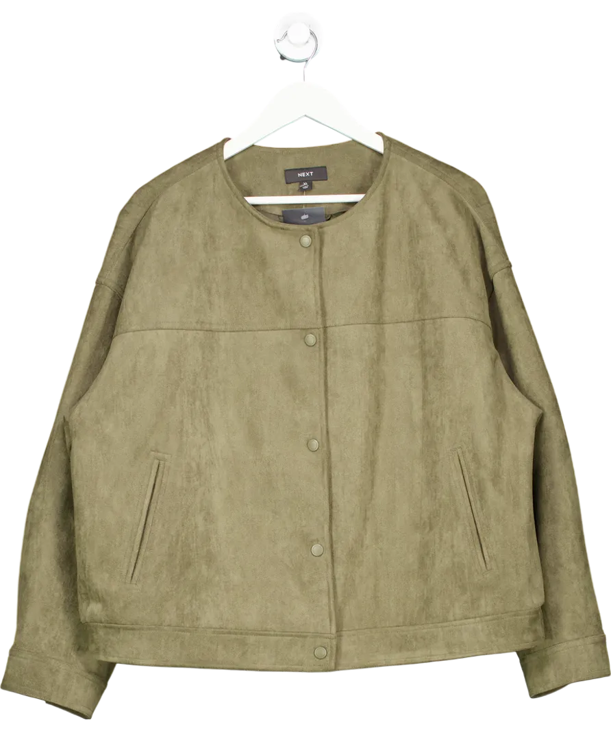 Next Green Suedette Bomber Jacket UK XL