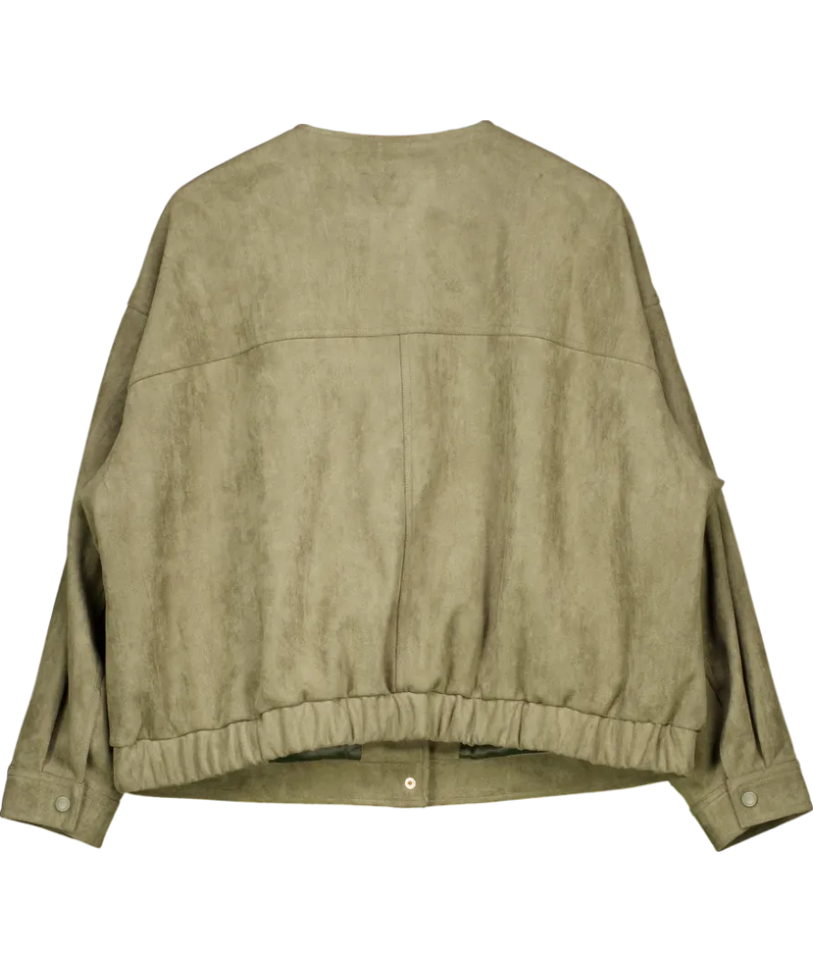 Next Green Suedette Bomber Jacket UK XL